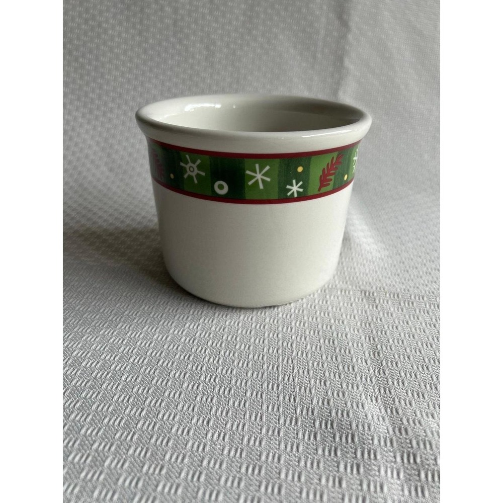 Longaberger Pottery Holiday One Pint Crock Snowflakes